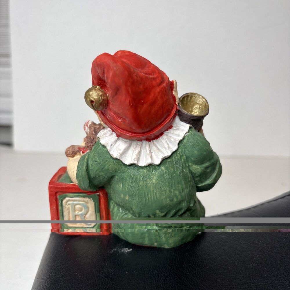 Christmas Elf Toymaker Figurine Teddy Bear ABC Block Rifle 5” Holiday Decor - Picture 3 of 16